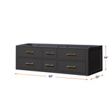 Castor 60 in W x 22 in D Black Double Bath Vanity
