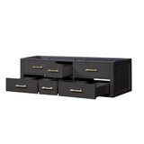 Castor 60 in W x 22 in D Black Double Bath Vanity