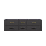 Castor 60 in W x 22 in D Black Double Bath Vanity