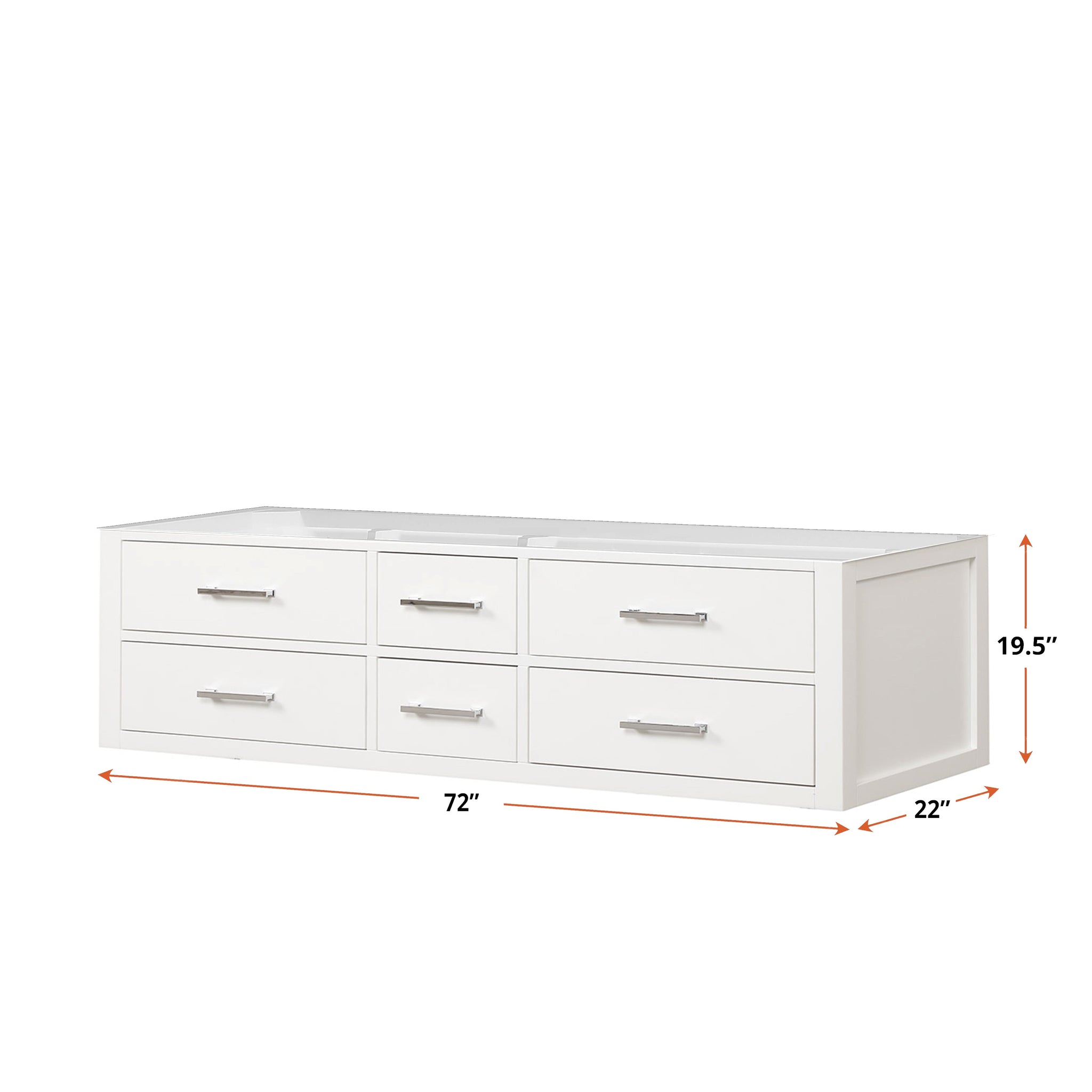 Castor 72 in W x 22 in D White Double Bath Vanity