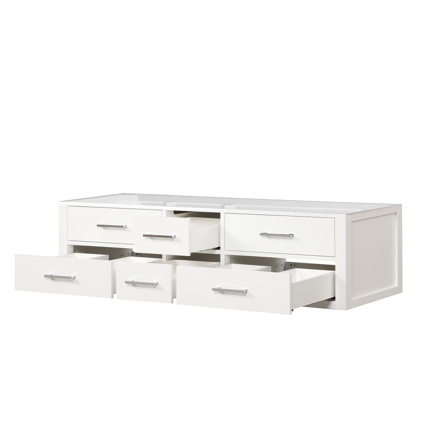 Castor 72 in W x 22 in D White Double Bath Vanity