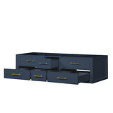 Castor 72 in W x 22 in D Blue Double Bath Vanity