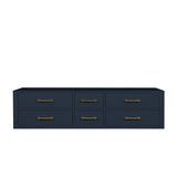 Castor 72 in W x 22 in D Blue Double Bath Vanity