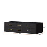 Castor 72 in W x 22 in D Black Double Bath Vanity