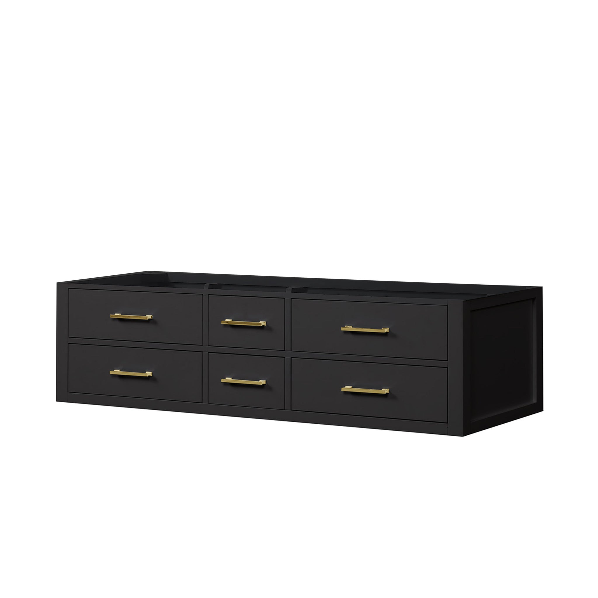 Castor 72 in W x 22 in D Black Double Bath Vanity