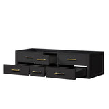 Castor 72 in W x 22 in D Black Double Bath Vanity