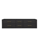 Castor 72 in W x 22 in D Black Double Bath Vanity