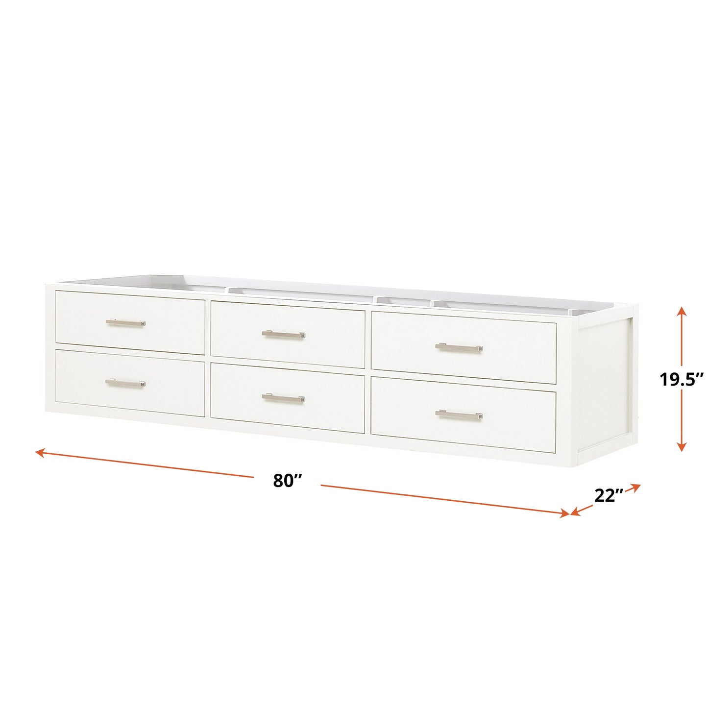 Castor 80 in W x 22 in D White Double Bath Vanity