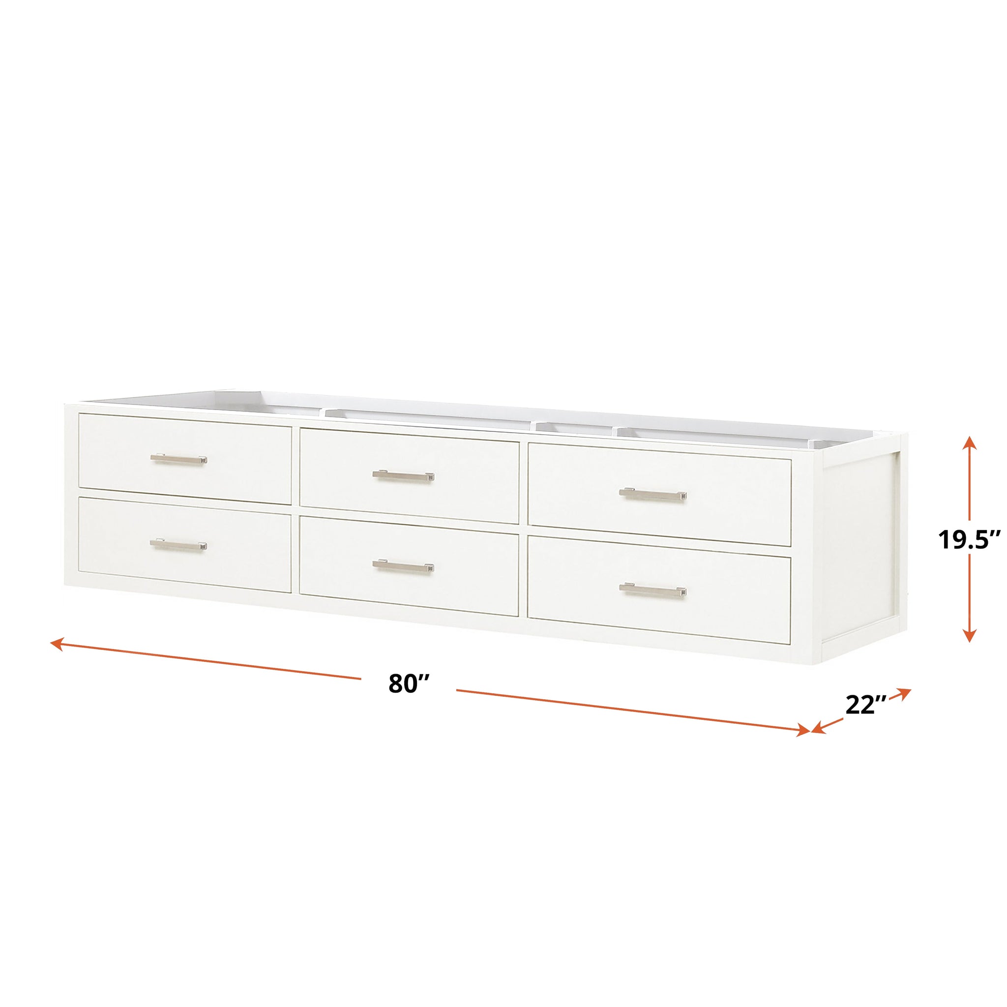 Castor 80 in W x 22 in D White Double Bath Vanity