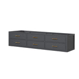 Castor 80 in W x 22 in D Black Double Bath Vanity