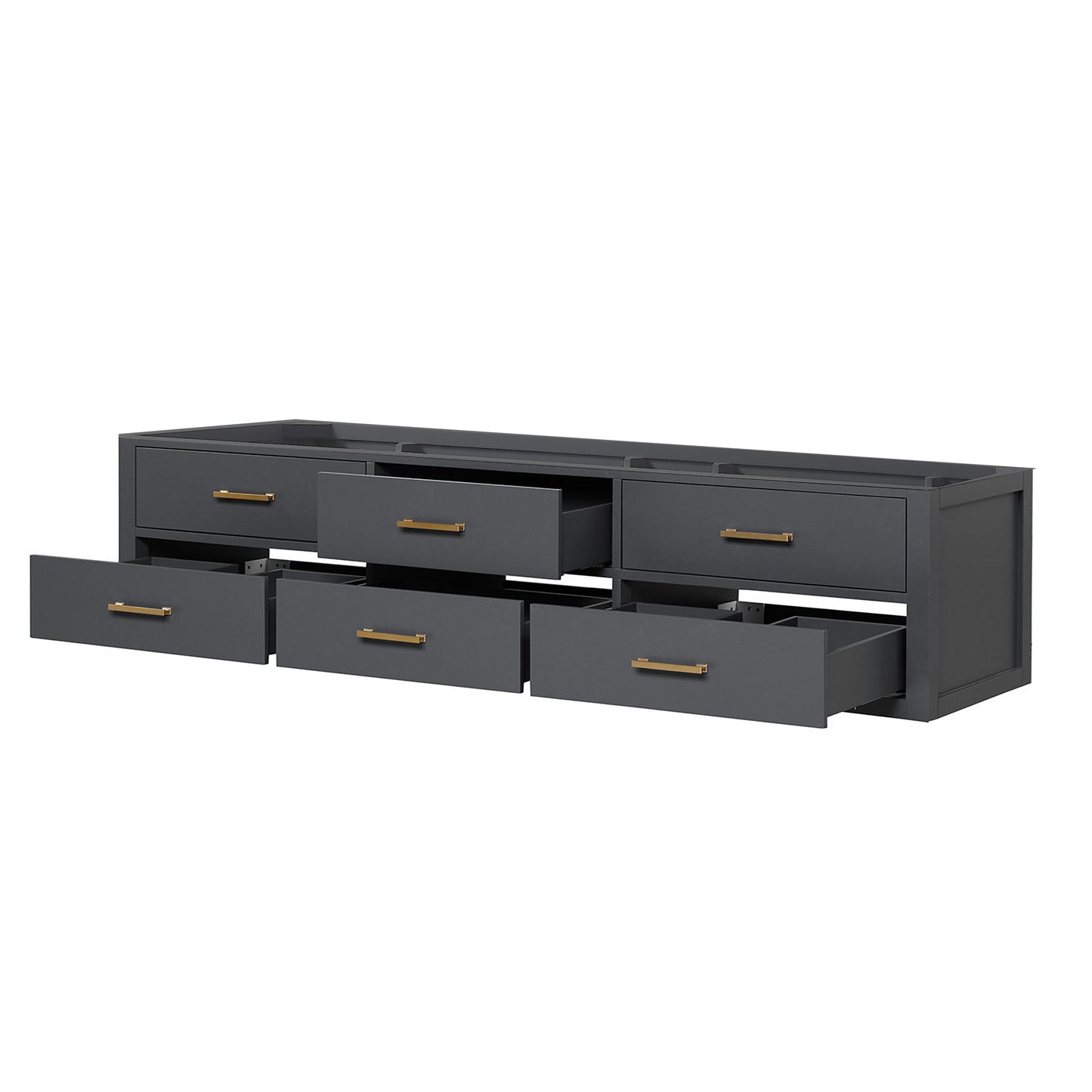 Castor 80 in W x 22 in D Black Double Bath Vanity
