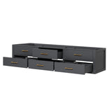 Castor 80 in W x 22 in D Black Double Bath Vanity