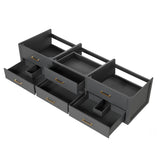Castor 80 in W x 22 in D Black Double Bath Vanity