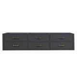 Castor 80 in W x 22 in D Black Double Bath Vanity
