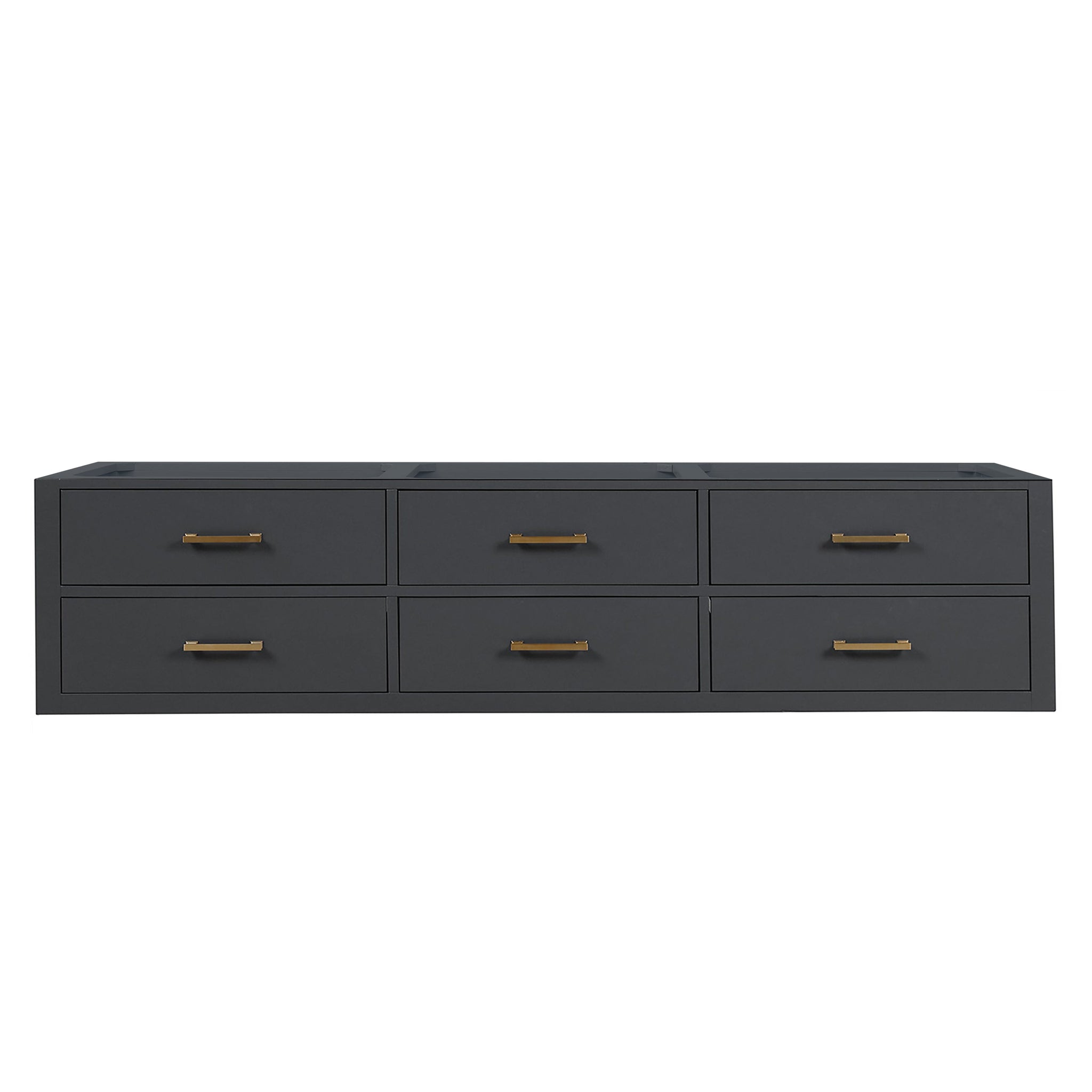 Castor 80 in W x 22 in D Black Double Bath Vanity