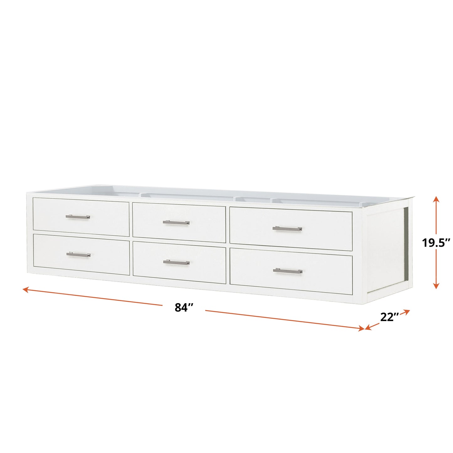 Castor 84 in W x 22 in D White Double Bath Vanity