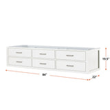 Castor 84 in W x 22 in D White Double Bath Vanity