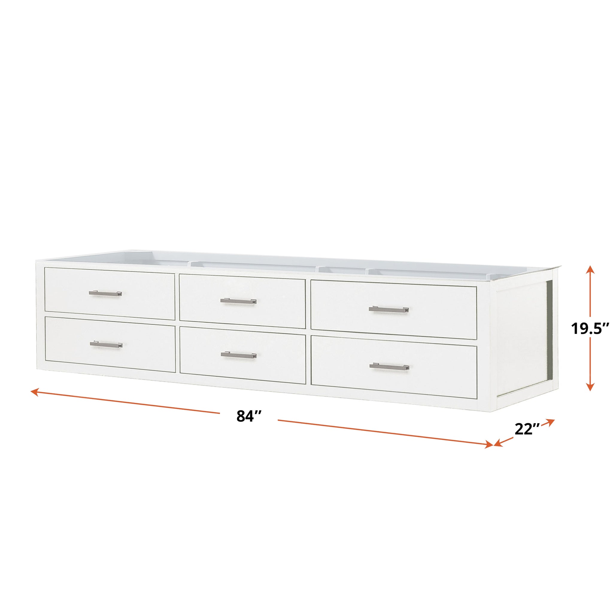 Castor 84 in W x 22 in D White Double Bath Vanity