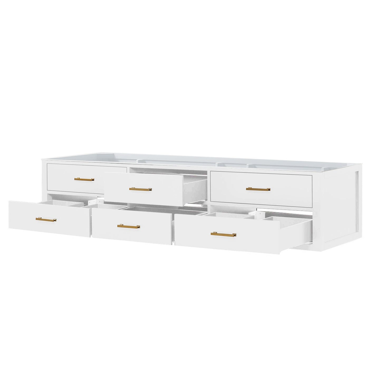 Castor 84 in W x 22 in D White Double Bath Vanity