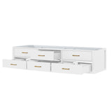 Castor 84 in W x 22 in D White Double Bath Vanity