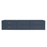 Castor 84 in W x 22 in D Blue Double Bath Vanity