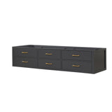 Castor 84 in W x 22 in D Black Double Bath Vanity