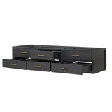 Castor 84 in W x 22 in D Black Double Bath Vanity