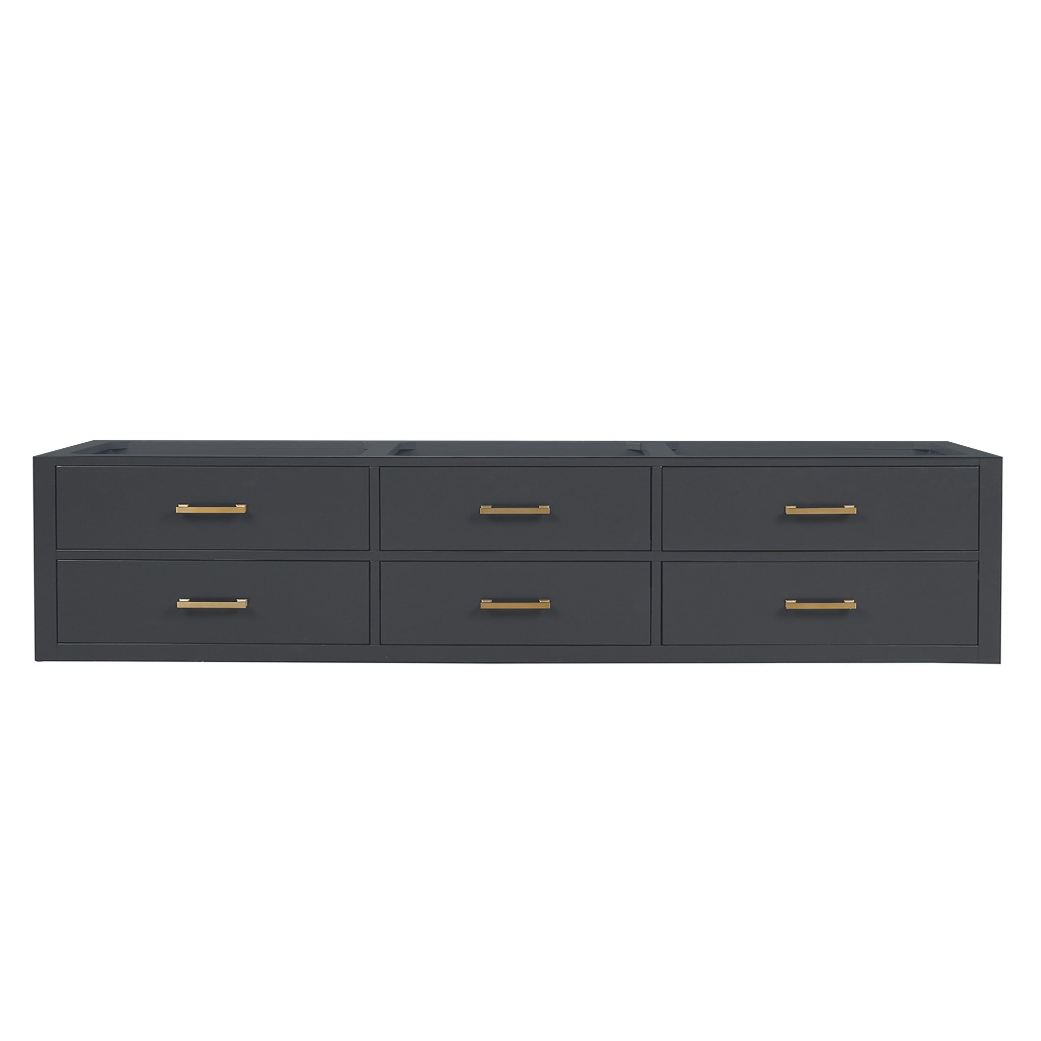 Castor 84 in W x 22 in D Black Double Bath Vanity