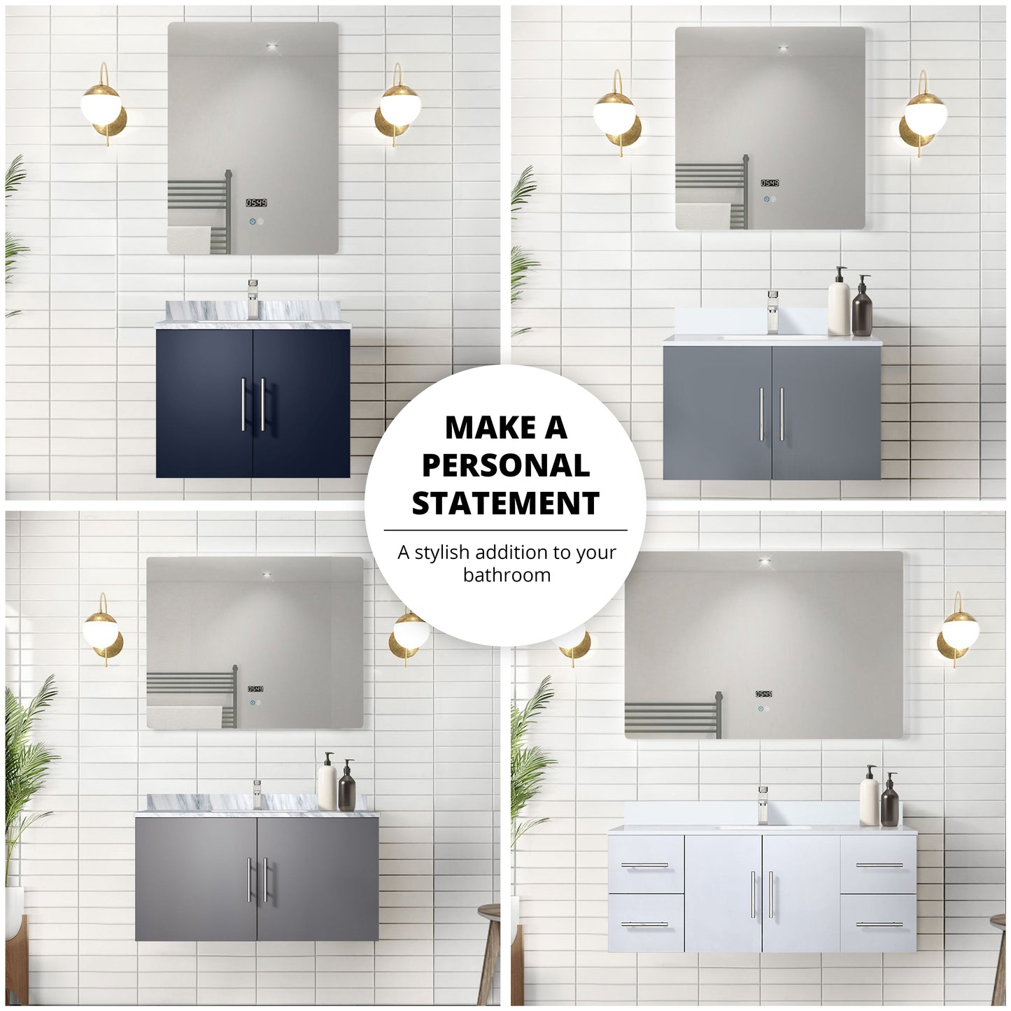 Geneva 24 in. W x 22 in. D Navy Blue Bath Vanity