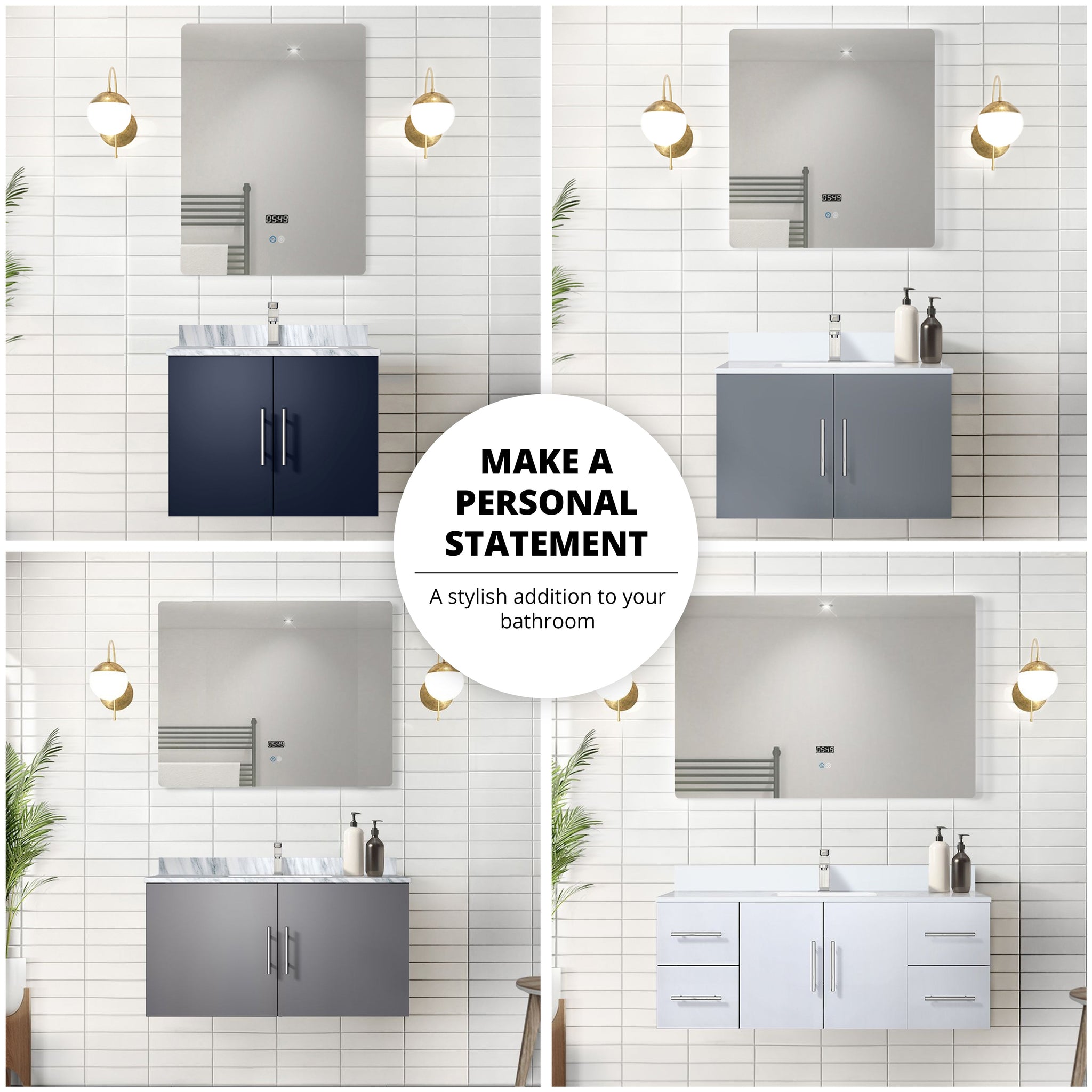 Geneva 24 in. W x 22 in. D Navy Blue Bath Vanity