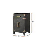 Laurel 20 in W x 18 in D Black Oak Single Bath Vanity