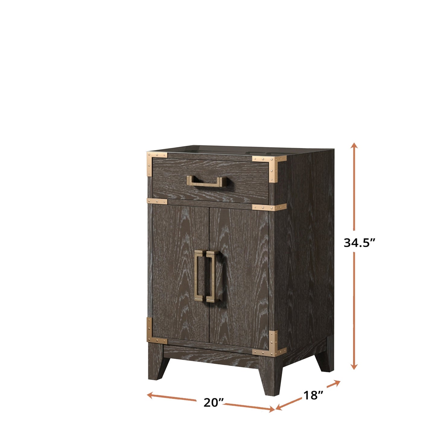 Laurel 20 in W x 18 in D Brown Oak Single Bath Vanity