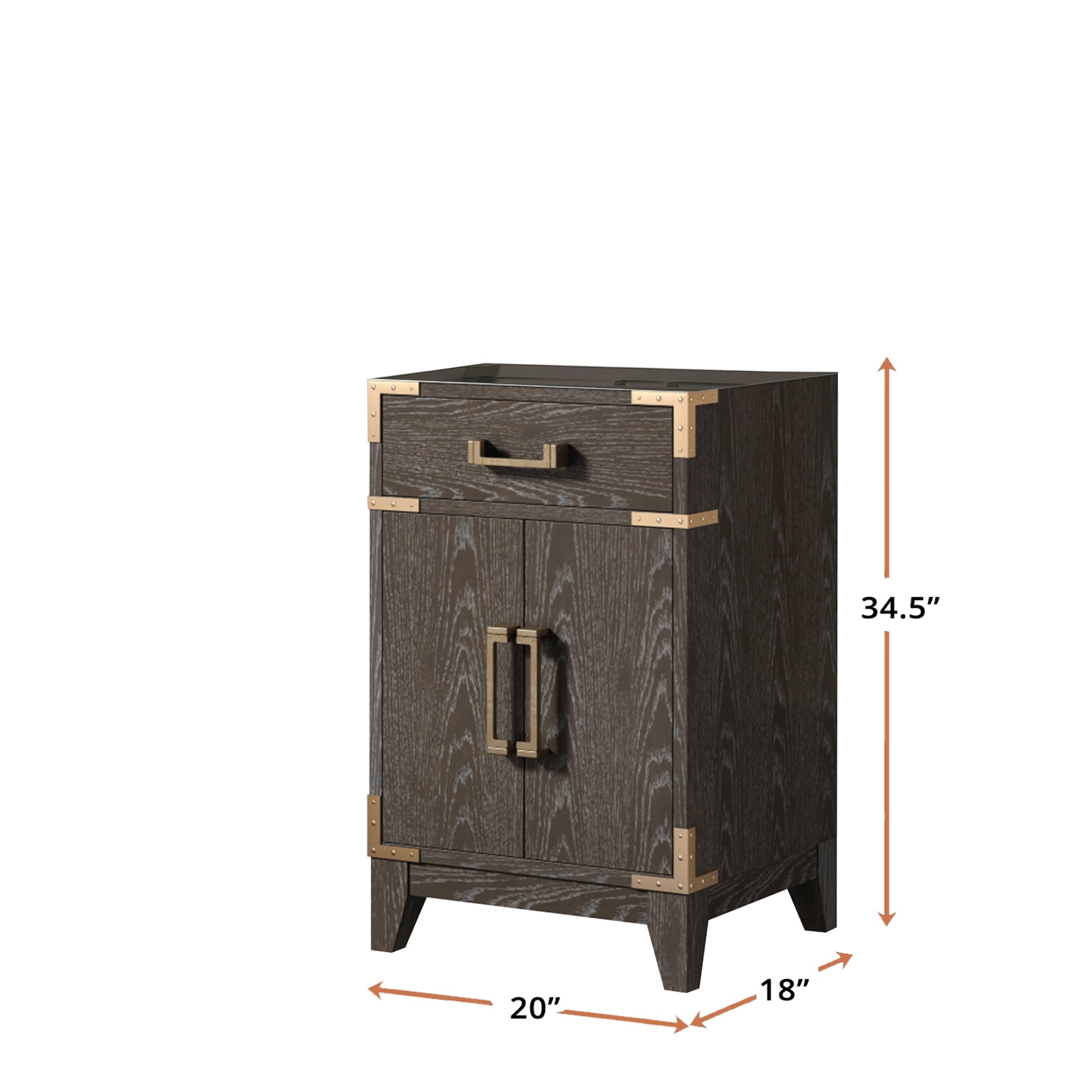 Laurel 20 in W x 18 in D Brown Oak Single Bath Vanity
