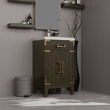 Laurel 20 in W x 18 in D Brown Oak Single Bath Vanity