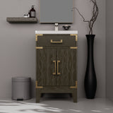 Laurel 20 in W x 18 in D Brown Oak Single Bath Vanity