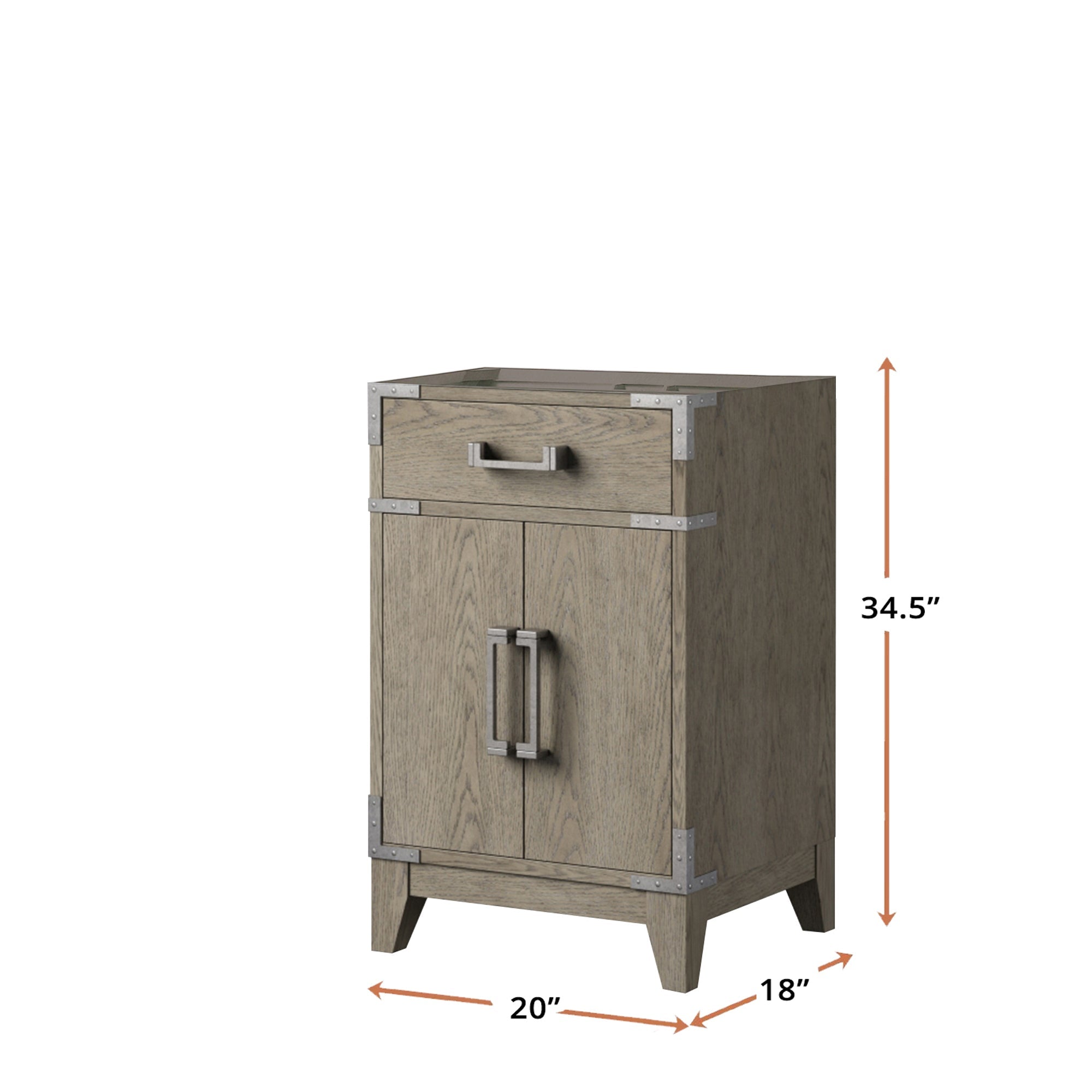 Laurel 20 in W x 18 in D Grey Oak Single Bath Vanity
