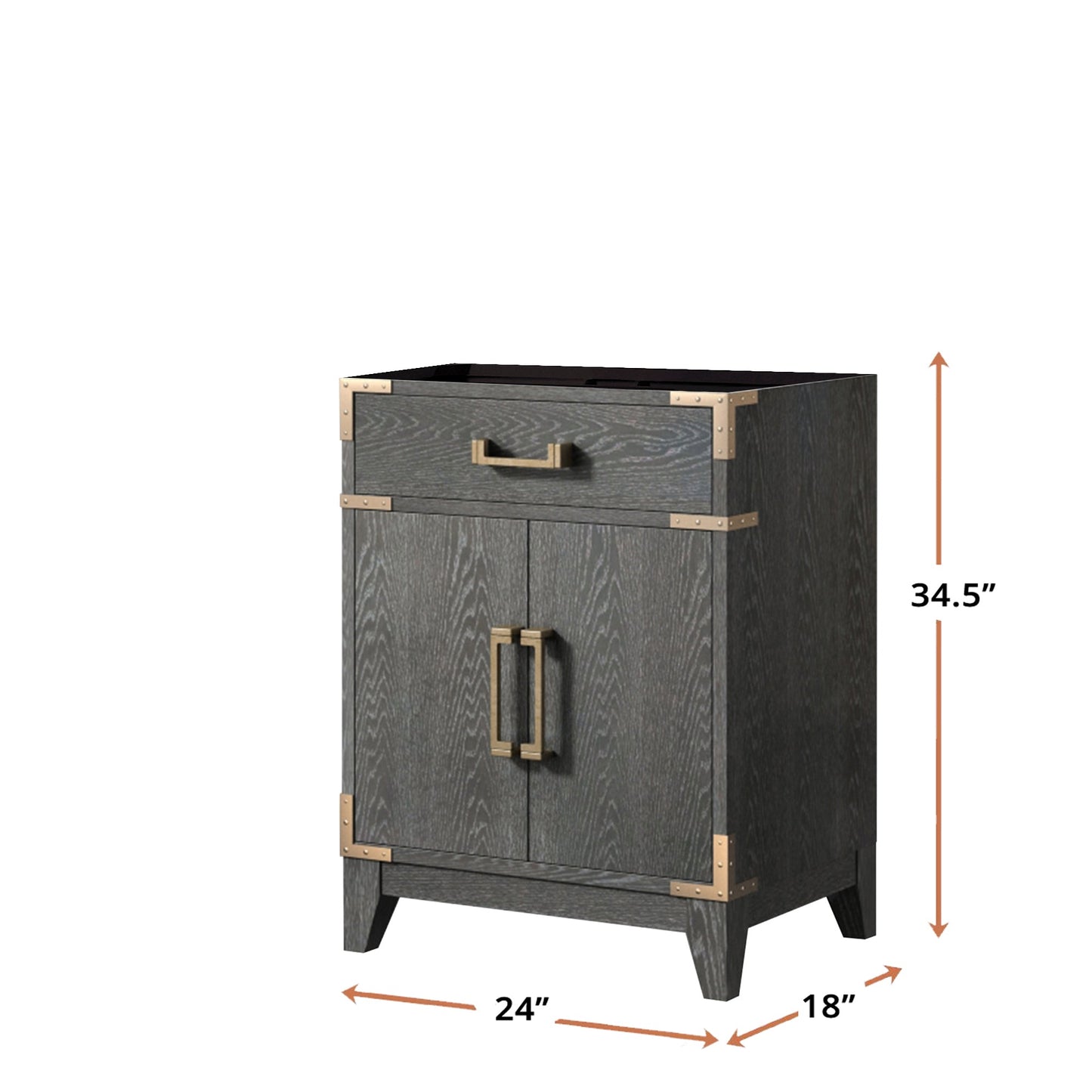 Laurel 24 in W x 18 in D Black Oak Single Bath Vanity