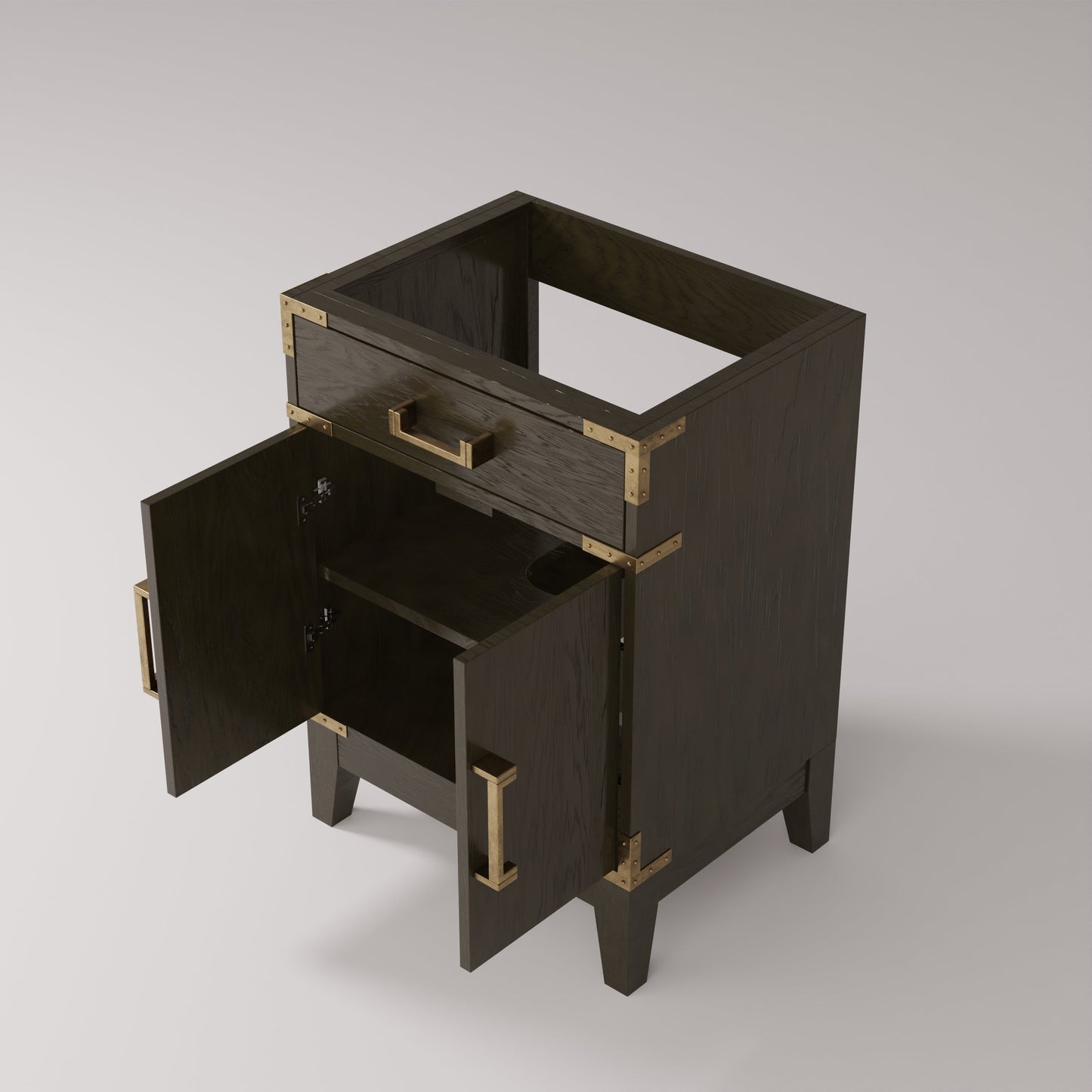 Laurel 24 in W x 18 in D Brown Oak Single Bath Vanity