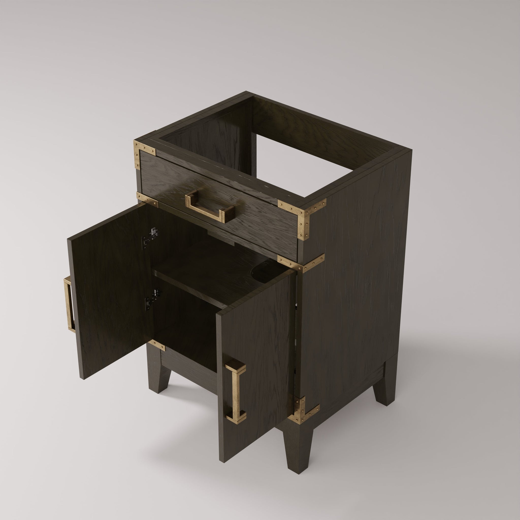 Laurel 24 in W x 18 in D Brown Oak Single Bath Vanity