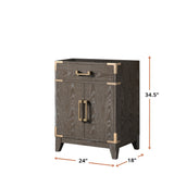 Laurel 24 in W x 18 in D Brown Oak Single Bath Vanity