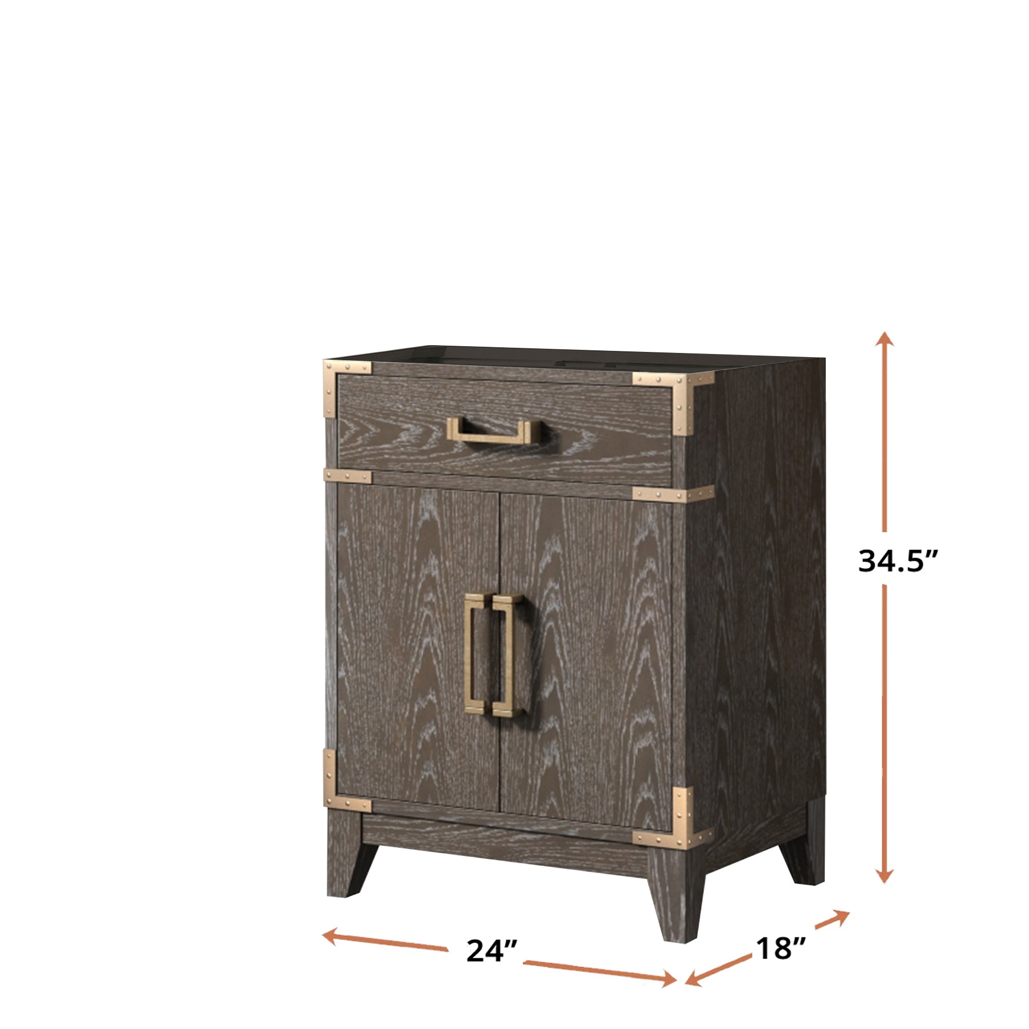 Laurel 24 in W x 18 in D Brown Oak Single Bath Vanity