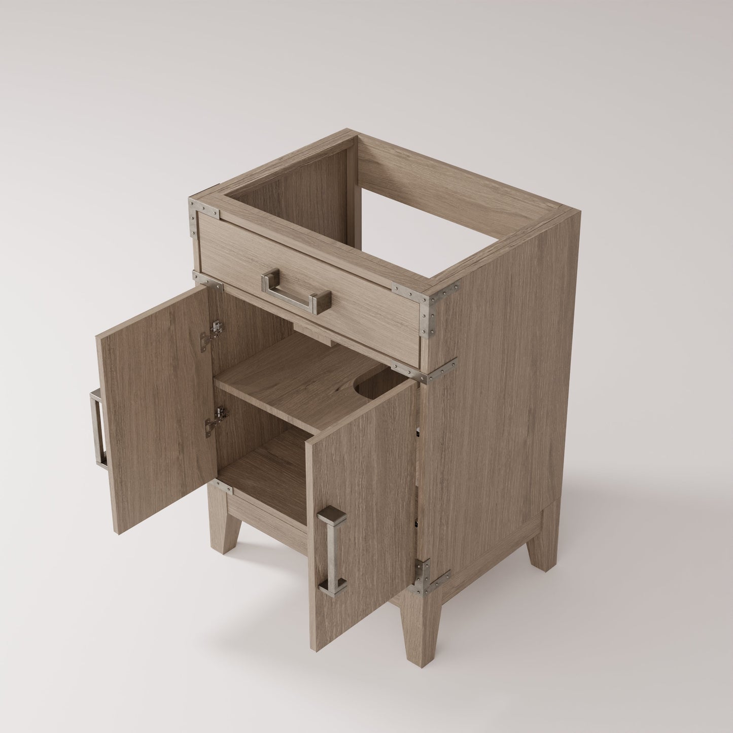 Laurel 24 in W x 18 in D Grey Oak Single Bath Vanity