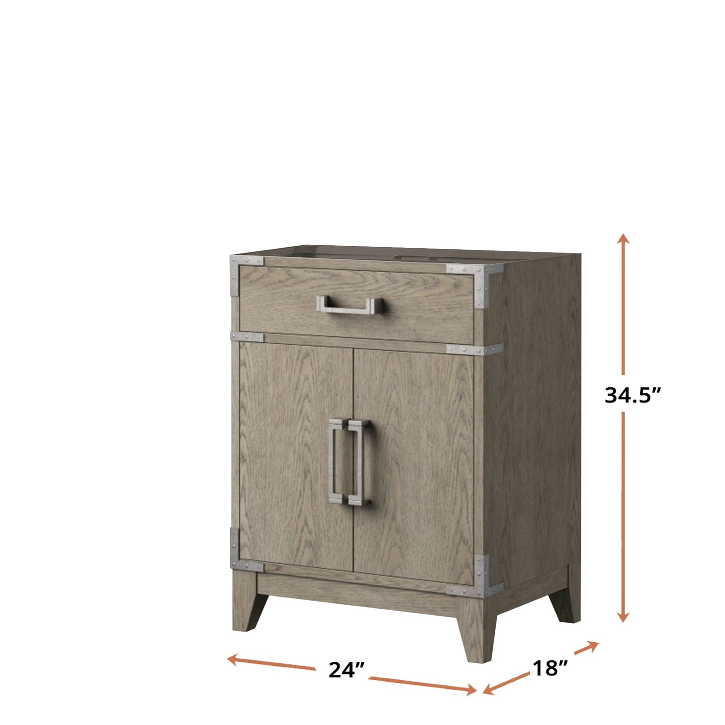 Laurel 24 in W x 18 in D Grey Oak Single Bath Vanity