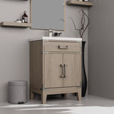 Laurel 24 in W x 18 in D Grey Oak Single Bath Vanity