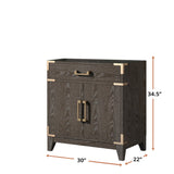 Laurel 30 in W x 22 in D Brown Oak Single Bath Vanity