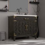 Laurel 36 in W x 22 in D Black Oak Single Bath Vanity