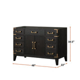 Laurel 48 in W x 22 in D Black Oak Single Bath Vanity