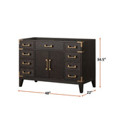 Laurel 48 in W x 22 in D Brown Oak Single Bath Vanity