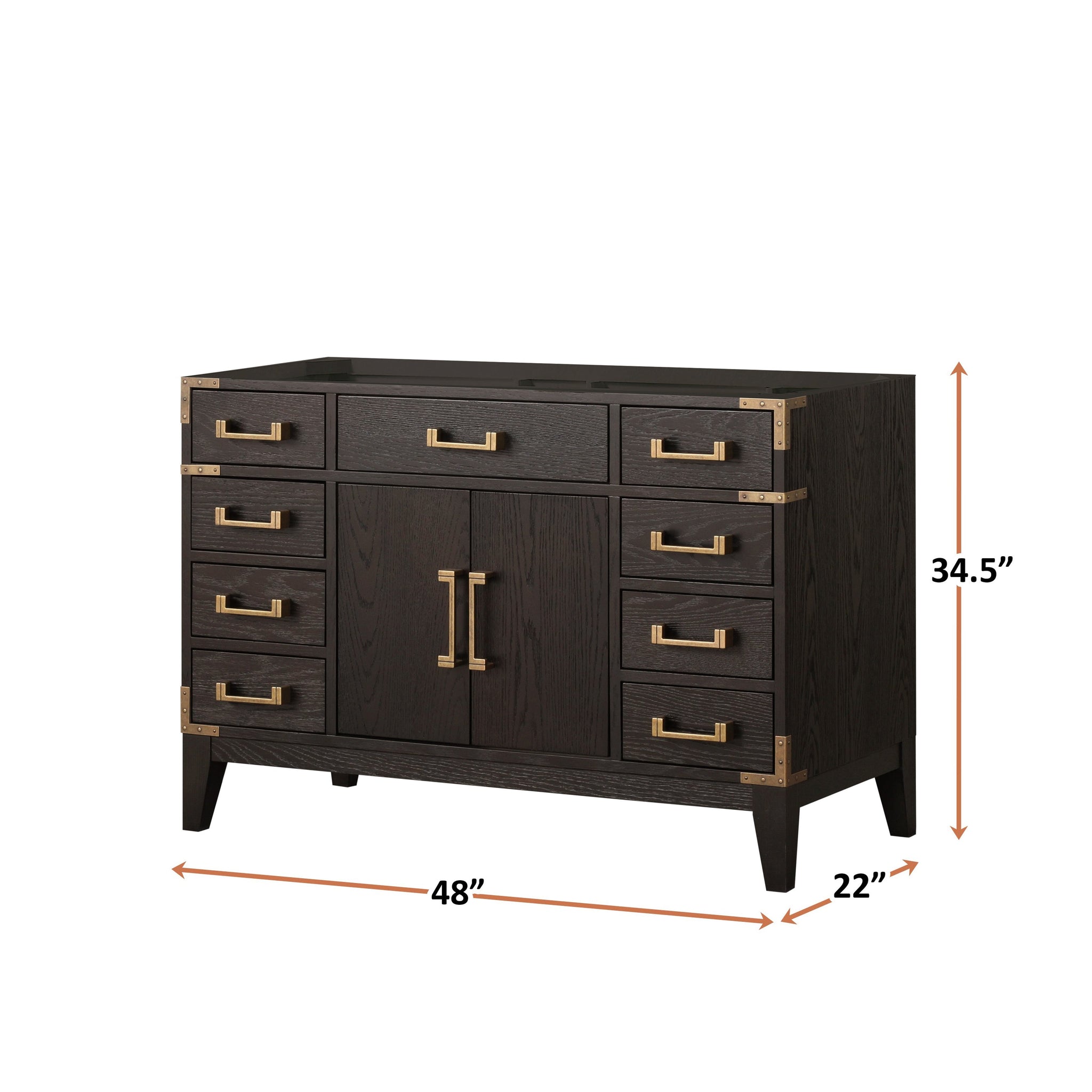 Laurel 48 in W x 22 in D Brown Oak Single Bath Vanity