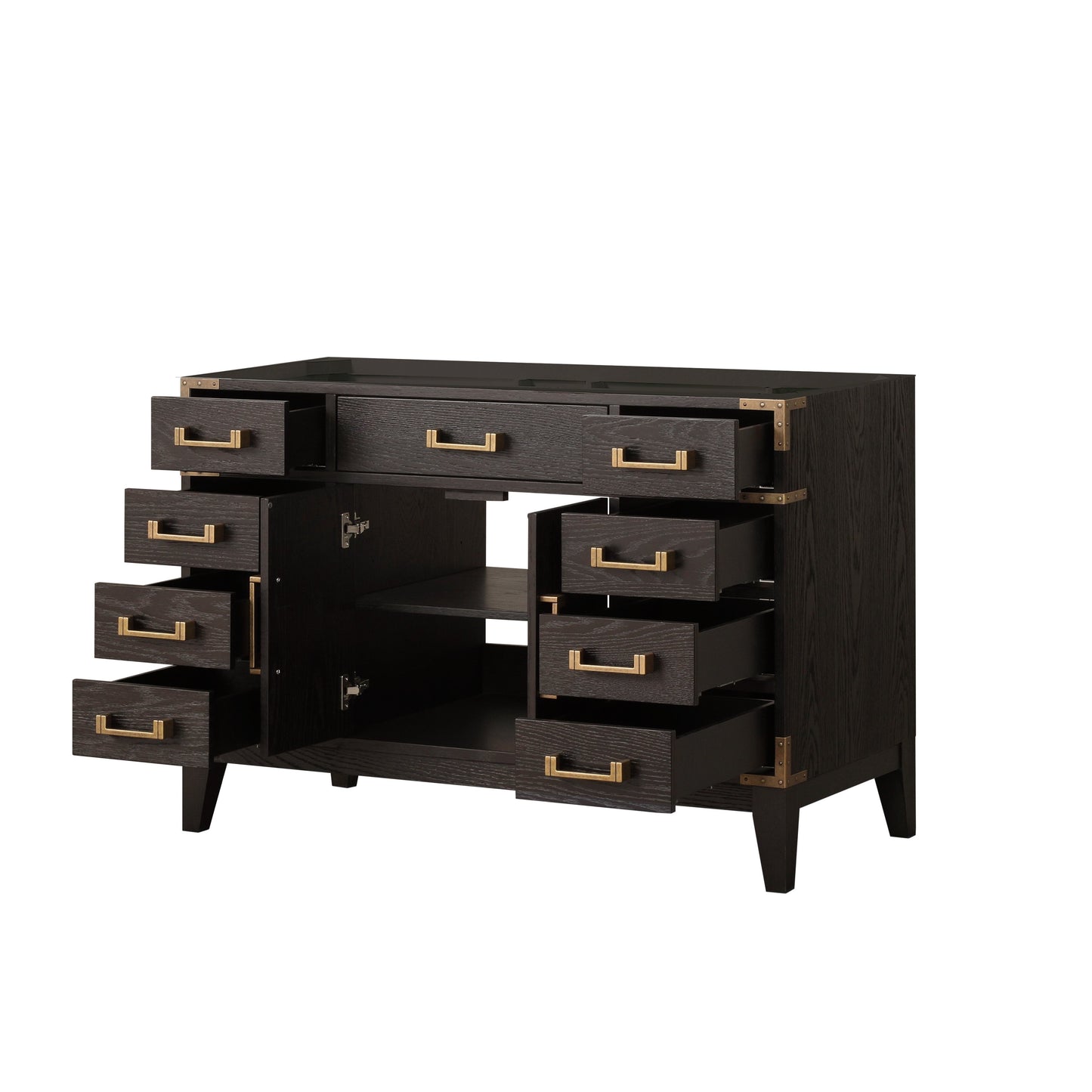 Laurel 48 in W x 22 in D Brown Oak Single Bath Vanity